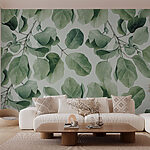 Wall murals Lush green leaf pattern design
