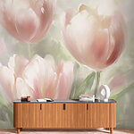 Wall murals Painting of pink flowers