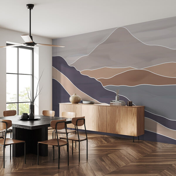 Mountain range with white lines Wall murals Mountain range with white lines