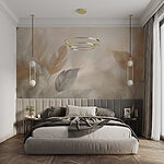 Wall murals Delicate leaves in soft hues.