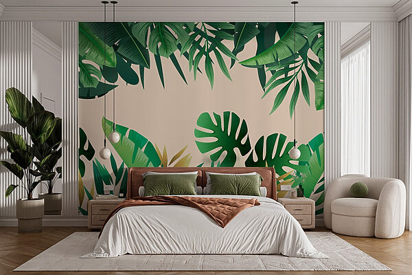 Group of green leaves Wall murals Group of green leaves