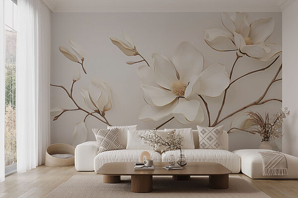 Wall murals White flower on a branch (SKU: w03645) Wall murals Wall murals White flower on a branch (SKU: w03645)