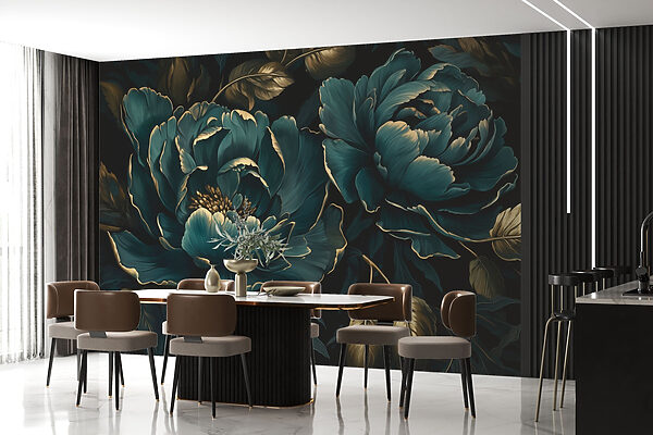 Wall murals Beautiful blooms in deep hues (SKU: w03651) Wall murals Wall murals Beautiful blooms in deep hues (SKU: w03651)