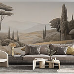 Wall murals Landscape with a winding road and trees