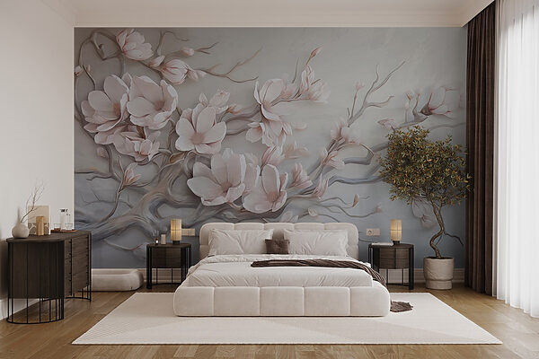 Painting of flowers on a wall Wall murals Painting of flowers on a wall