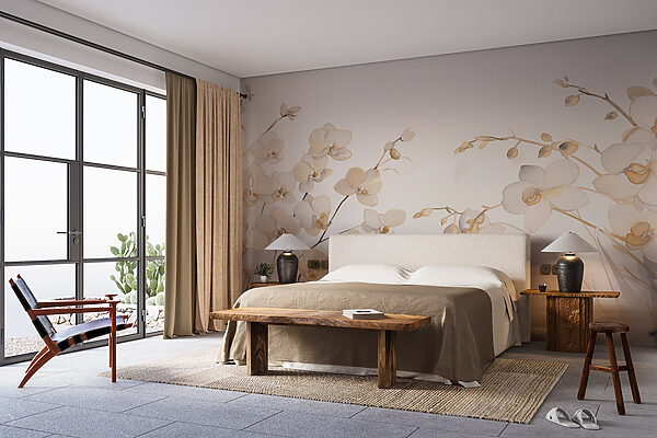 Painting of white flowers Wall murals Painting of white flowers