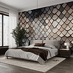 Wall murals Textured scales in subtle shades.