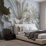 Wall murals Delicate white floral textures intertwine beautifully.