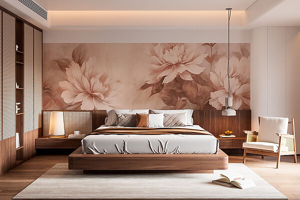 Wall murals Delicate blooms in soft hues (SKU: w03514) Wall murals Wall murals Delicate blooms in soft hues (SKU: w03514)