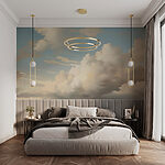 Wall murals Blue sky with clouds