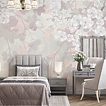 Wall murals White flowers on a white background