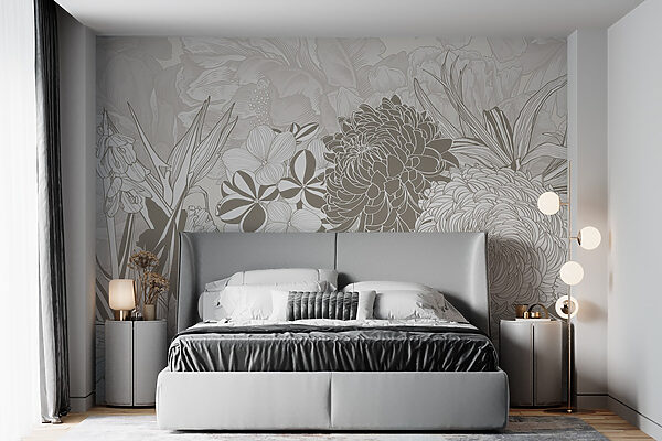 Floral beauty in soft hues Wall murals Floral beauty in soft hues