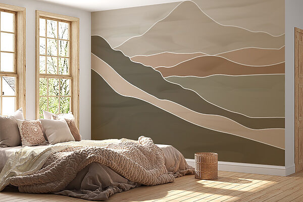 Drawing of a mountain Wall mural Drawing of a mountain