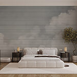 Wall murals White clouds in the sky