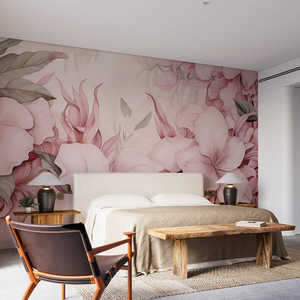 Delicate blossoms in soft pastel hues Wall murals Delicate blossoms in soft pastel hues