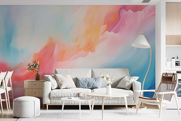 Colorful painting of clouds Wall murals Colorful painting of clouds