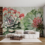 Wall murals Lush succulents in harmonious arrangement