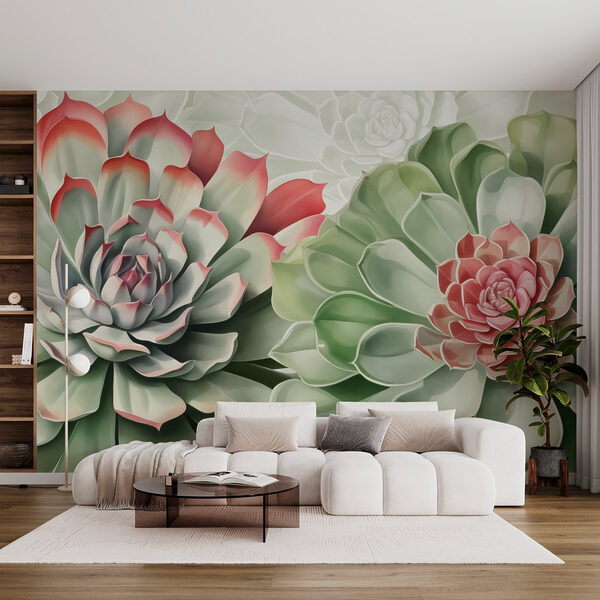 Lush succulents in harmonious arrangement Wall murals Lush succulents in harmonious arrangement