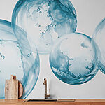 Wall murals Group of bubbles with bubbles in the air