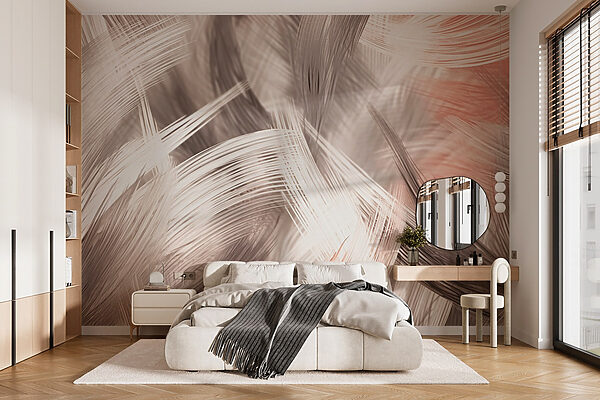 Abstract lines in soft hues Wall murals Abstract lines in soft hues