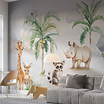 Wall murals Group of animals in a forest