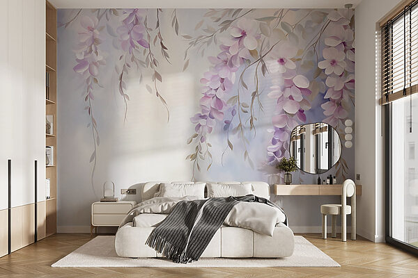 Wall murals Painting of flowers on a branch (SKU: w09010) Wall murals Wall murals Painting of flowers on a branch (SKU: w09010)
