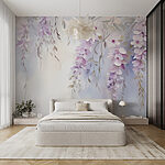 Wall mural Painting of flowers on a branch