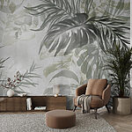 Wall mural Soft leaves in muted tones