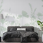 Wall murals Delicate silhouettes of blooming flowers