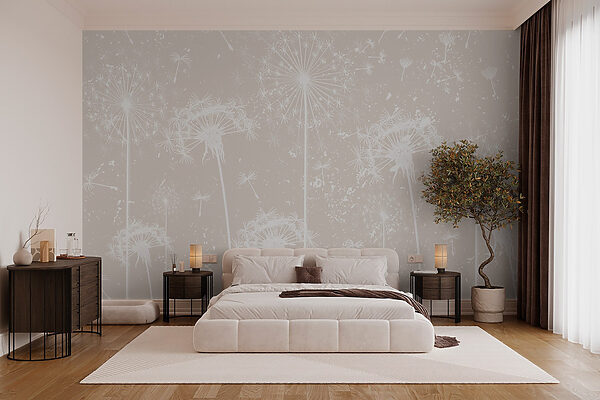 White dandelion flowers Wall murals White dandelion flowers