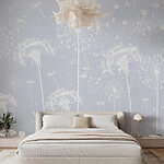 Wall murals White dandelion flowers