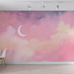Wall murals Moon and stars in the sky