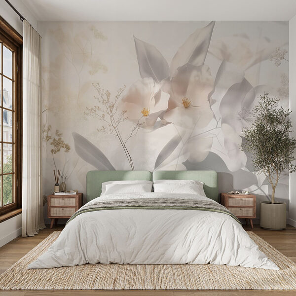 Wall murals Delicate blooms in soft hues (SKU: w03717) Wall murals Wall murals Delicate blooms in soft hues (SKU: w03717)