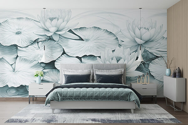 Group of lily pads and leaves Wall murals Group of lily pads and leaves