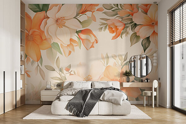 Floral beauty in pastel hues Wall murals Floral beauty in pastel hues