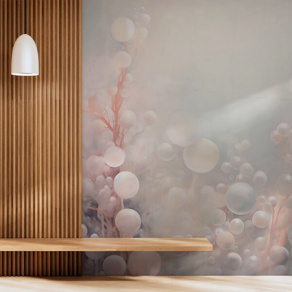 Delicate spheres in soft pastel hues Wall murals Delicate spheres in soft pastel hues