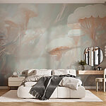 Wall murals Group of white mushrooms