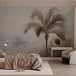Wall murals Palm trees in the fog