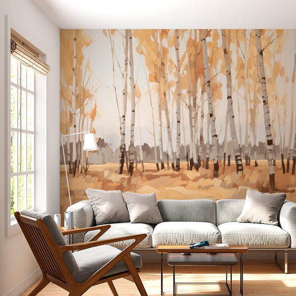 Group of trees in a field Wall murals Group of trees in a field