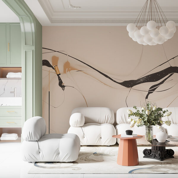 Black and tan paint on a white surface Wall murals Black and tan paint on a white surface
