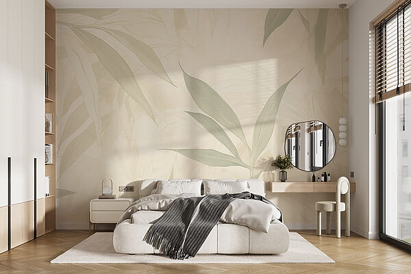 Soft leaves create a calming backdrop Wall murals Soft leaves create a calming backdrop
