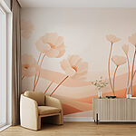 Wall murals White flowers in a desert