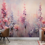 Wall murals Painting of flowers in a field