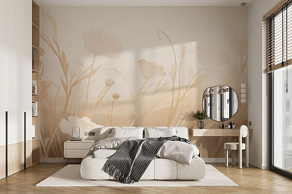Wall murals Delicate blooms in soft hues (SKU: w09041) Wall murals Wall murals Delicate blooms in soft hues (SKU: w09041)