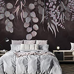 Wall murals Soft foliage against a dark backdrop