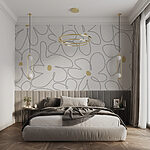 Wall murals Pattern of flowers on a white background