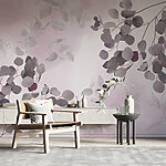 Wall murals Soft leaves on a pastel background