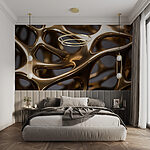 Wall murals Intricate design in metallic tones