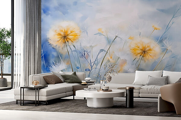 Yellow and white flowers Wall murals Yellow and white flowers