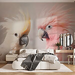 Wall murals Brightly colored birds in harmony.